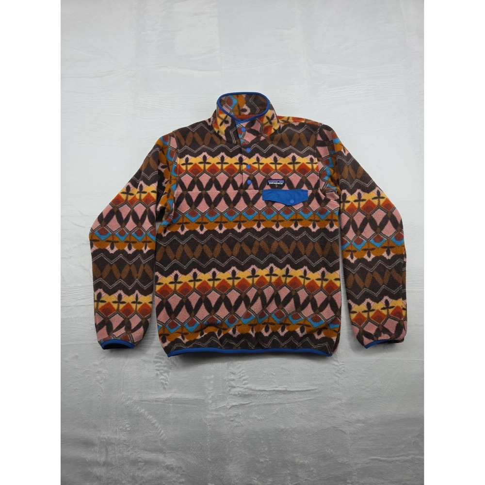 Patagonia Synchilla Snap-T Fleece Womens Small Rare Aztec Companions Pink